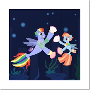 Rainbow parents seaponies Posters and Art